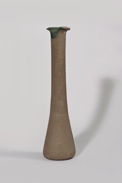 Bottle, 1st century BC–1st century, Egypt; vessel., A tall, narrow vase with a flared rim stands