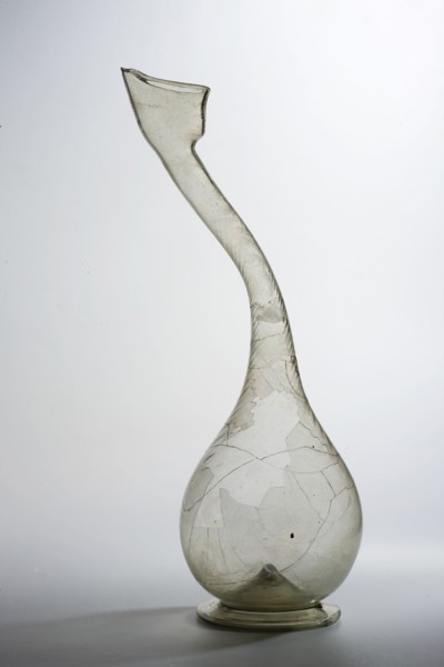 Bottle with a swan neck ashkdan, Islamic/Persian art, Persian culture, Qajar dynasty 1785–1925, 2nd