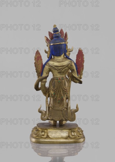 Maitreya Buddha of the Future, Tibetan Buddhist art, figurine, bodhisattva iconographic, lotus