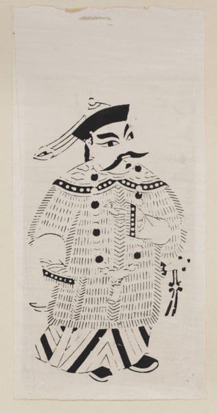 Menshen Gate Guardian, nianhua New Year's picture, early 20th century, Chinese, Jiajiang, graphic