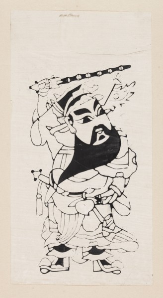 Menshen Gate Guardian, nianhua New Year's picture, early 20th century, Jiajiang, Chinese art,