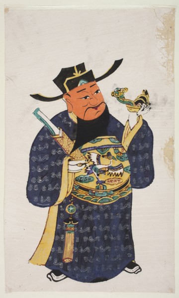 Menshen Gate Guardian, unknown artist, woodcut, nianhua New Year’s picture, Chinese, early 20th