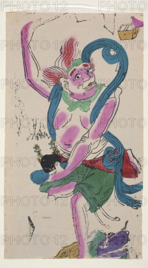 Zhong Kui — demon slayer; creator, nianhua New Year's picture, graphic print; Chinese, early 20th