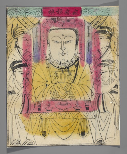 Goddess — protector of people suffering from measles and smallpox; nianhua New Year's picture,