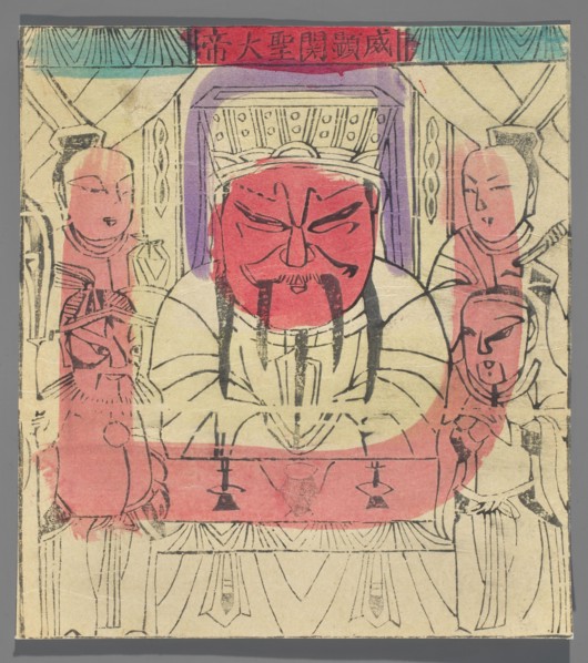 Bodhisattva Wei Tuo, nianhua New Year's picture, early 20th century, Beijing; graphic print; height