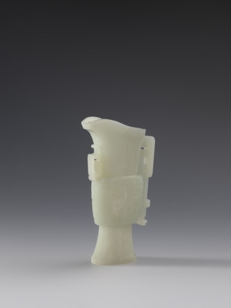 Vase with two taotie masks. Chinese, Qing dynasty 1644–1911, 18th–19th century. Porcelain vessel