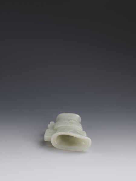 Vase with two taotie masks; Chinese, Qing dynasty 1644–1911, 18th–19th century. Porcelain vessel