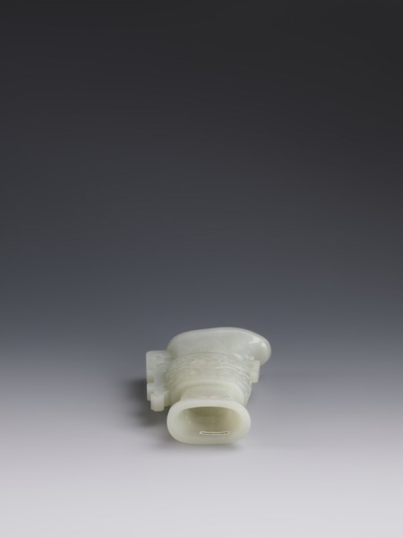 Vase with two taotie masks, Chinese, Qing 1644–1911, 18th/19th century. Porcelain vessel featuring