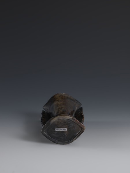Vase, Qing dynasty 19th century, China. Dark soapstone vase with bas-relief and openwork in places,