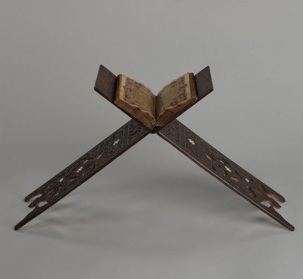 Quran lectern rahla, Ottoman Turkey, 19th century. Wooden piece of furniture for holding the Quran,