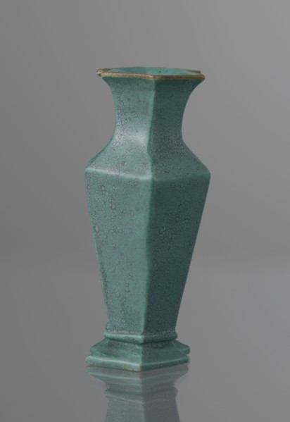 Vase, Qing style; ceramics; Chinese, Qing 1644–1911, 19th century; vessel; height 11.6 cm, width 4