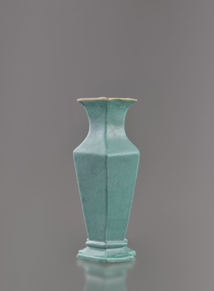 Vase, Chinese, Qing dynasty 1644–1911, 19th century. Ceramic vessel covered with a turquoise glaze