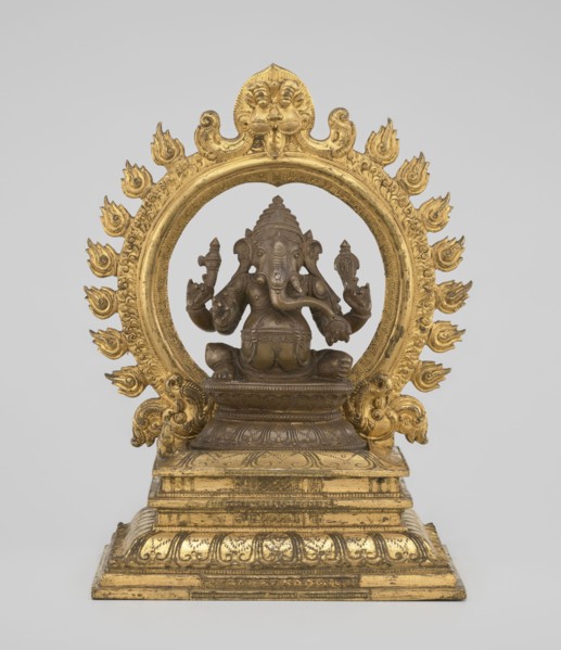Ganesha, Indian, 19th century. Sculpture, height 26.0 cm, width 17.5 cm. The deity sits on a double