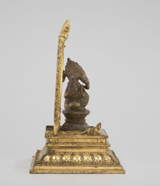Ganesha, 19th century, India. Sculpture, height 26.0 cm, width 17.5 cm. The deity sits on a double