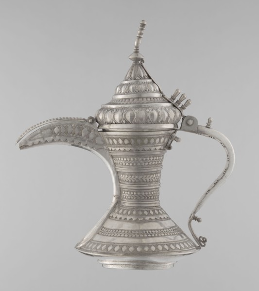 Teapot, Persian, Qajar dynasty 1785–1925. Teapot/kettle for beverages coffee/tea, ceramic metal