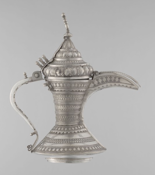 Teapot, Persian Iran, Qajar dynasty 1785–1925. 19th–20th century. Silver vessel for tea/coffee,