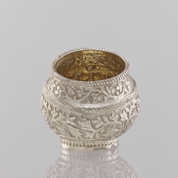 Bowl; maker, 19th century, India; Indian art; vessel; applied art; plant ornament with flowers and