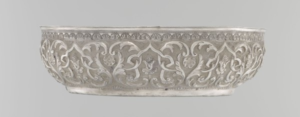 Bowl, Islamic art, Turkish, Ottoman dynasty 1299–1922, geometric motifs, plant ornament, tughra of
