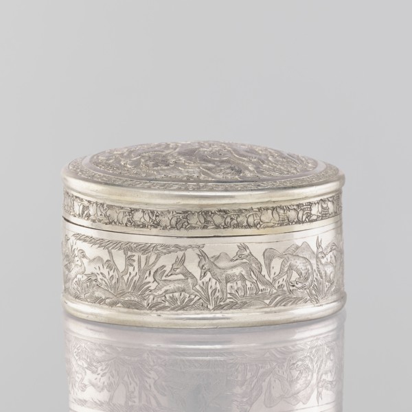 Box with lid; creator, 19th century India; Indian art; materials: tin/container vessel; dimensions: