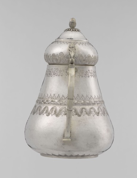 Teapot, teapot, Turkish, Ottoman dynasty 1299–1922; 19th century, Turkey; vessel; materials not