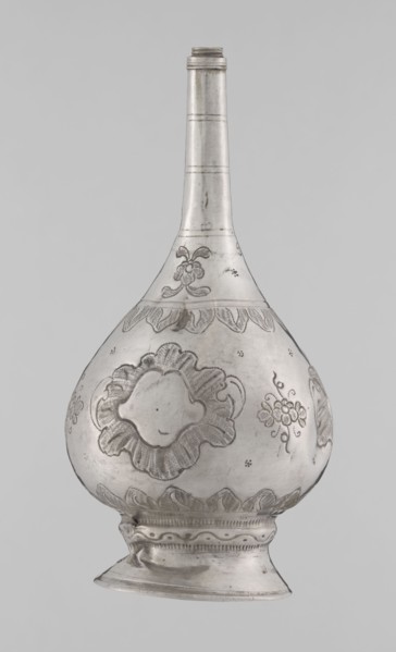 Bottle for spraying water soaked in perfumes, creator unknown, Islamic art, Islamic culture; vessel