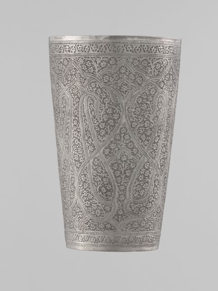 Mug, Islamic art, Mughal, Indian, horror vacui, floral ornament, plant tendril, bota ornament.