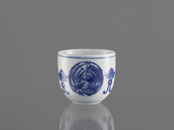 Bowl, ceramics, Chenghua 1465–1487, phoenixes and lotus iconography, blue-and-white porcelain in