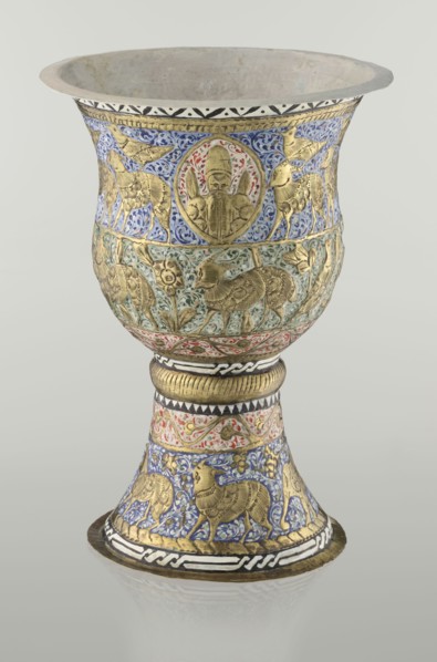 Cup, Persian, Qajar dynasty 1785–1925, 19th century, Iran; ceramic vessel, height 25.5 cm, diameter