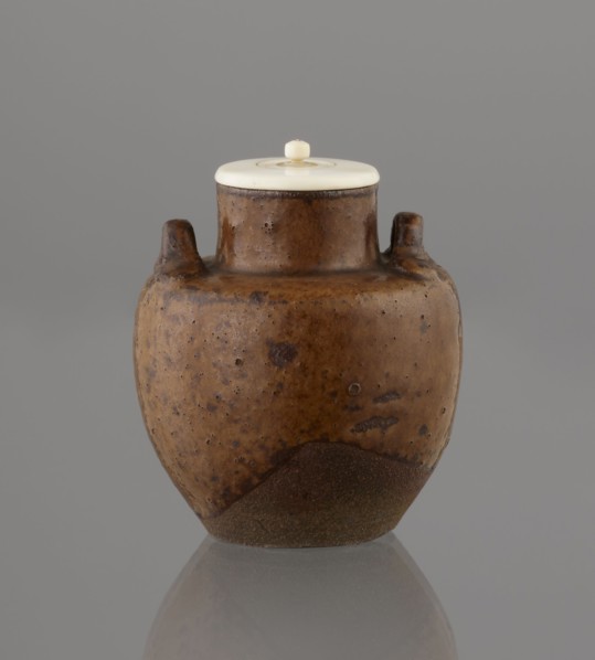 Tea canister chaire of the mimitsuki type, Seto; gift; Japanese art; Japanese, Edo 1603–1868–Meiji