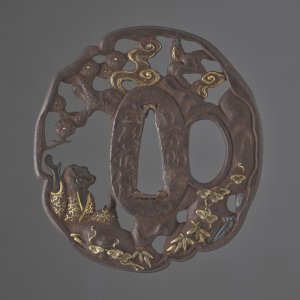 Crossguard tsuba, Sôten; Kitagawa Sôten attributed. Tsuba oval tatemaru gata with an irregular,