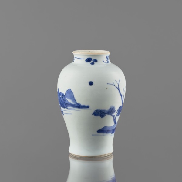 Meiping-type vase, ceramics, Meiping vessel type, blue-and-white porcelain, Qing style 1644–1911,