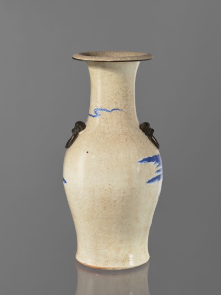Vase, Chinese, figurative scenes, ceramics, blue and white porcelain, cracklework decoration,