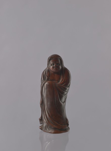 Daruma, unknown sculptor, Japanese, Meiji period 1868–1912, ceramics figurine of a male Buddhist