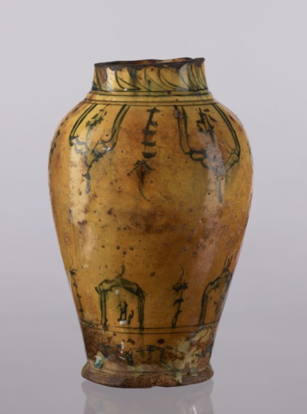 Vase, repossession Glogów, Islamic art, Persian culture, glazed ceramics, utility vase with