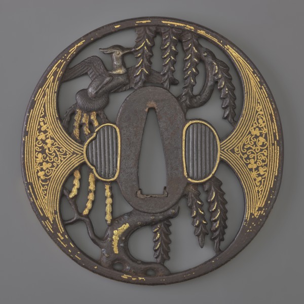Crossguard tsuba, Japanese, Edo period 1603–1868, early 18th century, iron tsuba, maru gata round,