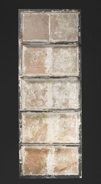 Panel of 10 tiles with plant decoration, Islamic art, Persian Qajar dynasty, 1785–1925, ceramics,