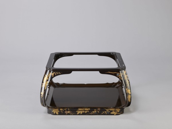 Tray on legs kakeban, one of a set of three tables placed one on top of the other; almost square