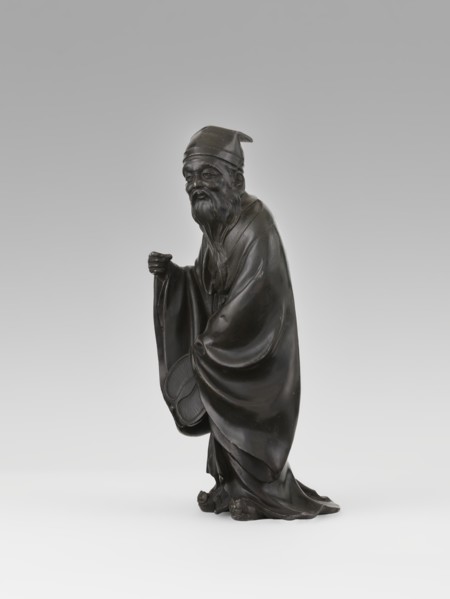Sage, unknown sculptor; figurine of a Chinese sage man, scholar wearing a long flowing robe and a
