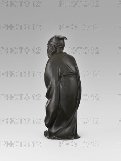 Sage, unknown sculptor, figurine, Chinese art, Chinese culture, fan, man, scholar, Qing dynasty