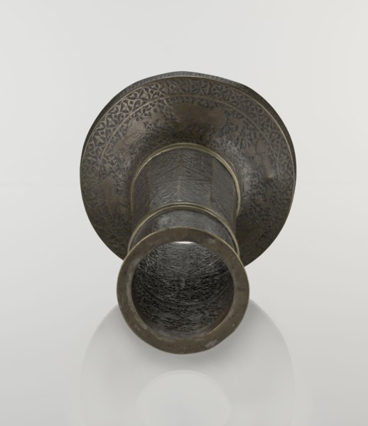 Candlestick mash'al, Islamic art, Persian, Safavid dynasty 1501–1736, 17th–18th century, Iran.