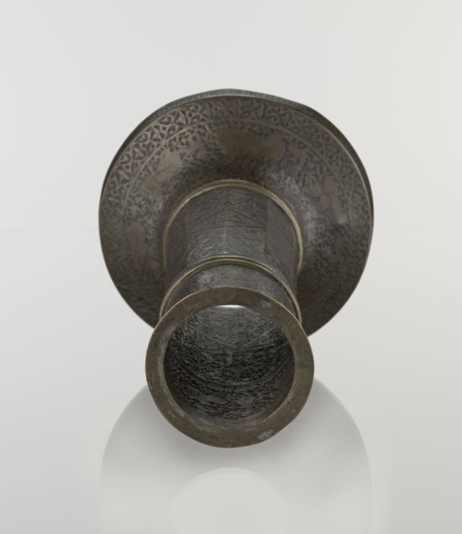 Candlestick mash'al, Islamic art, Persian, Safavid dynasty 1501–1736. Candlestick in the form of a