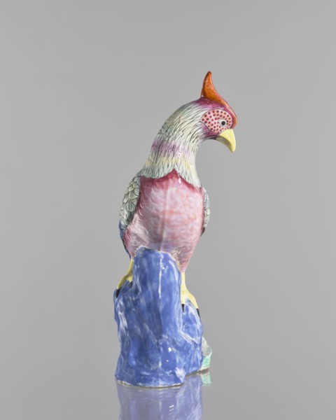 Rooster figurine, creator unknown, Chinese art, Chinese culture, Qing 1644–1911, colored porcelain,