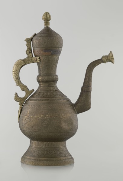 Jug aftabe, aftabe, geometric and plant ornament, dragons, zoomorphism; Decoration: dense plant and