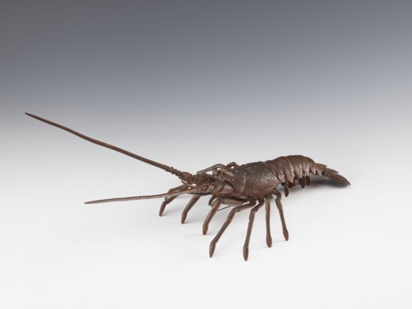 Lobster-shaped okimono Ise ebi, late 19th century Meiji period, 1868–1912, Japan. Bronze sculpture