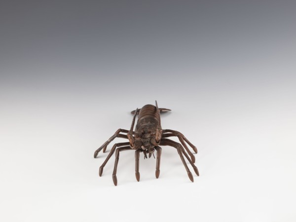 Lobster-shaped okimono Ise ebi, bronze jizai okimono depicting a lobster, Meiji period, late 19th