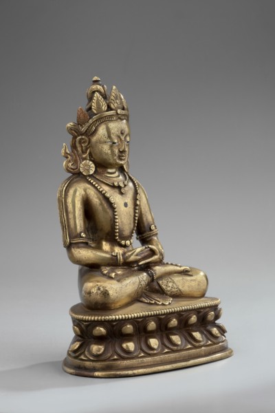 Amitayus, Tibetan Buddhist/Himalayan and Chinese art influences, lotus throne, Buddha Amitayus