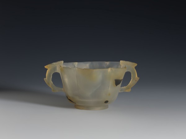 Bowl, 19th century, China; Chinese, Qing 1644–1911. Spotted agate bowl with hexagonal upper part on