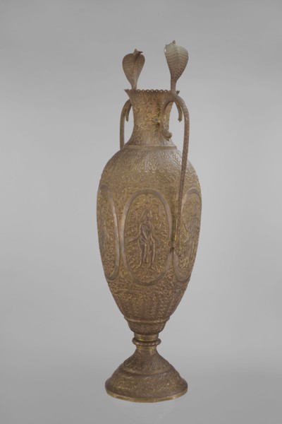 Vase, 19th century, India; vessel, height 65.0 cm, width 27.5 cm, weight 2.95 kg. On the belly six