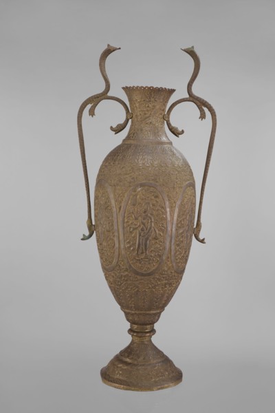 Vase, repossession Kraków - Vishnu, Indian art, Indian culture, cobras snakes, plant ornament,