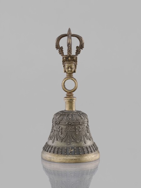 Bell ghanta, 19th century, Tibet. Ritual object used in Tibetan Buddhist rites; percussion